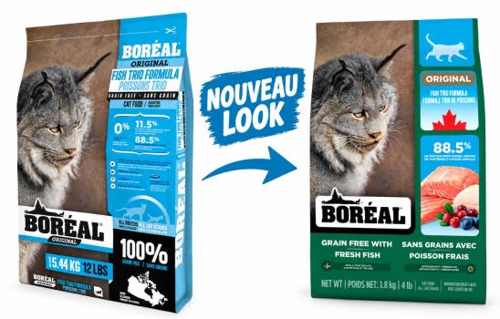 Nourriture trio de poissons sans grains pour chats - Boréal Original