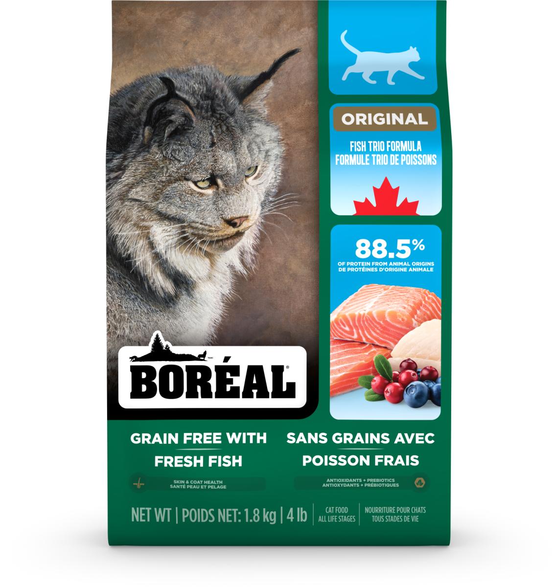 Br8030 - Nourriture trio de poissons sans grains pour chats - Boréal Original