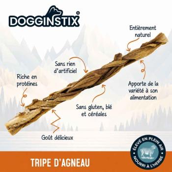 Tresse de tripe d'agneau pour chiens - DOGGINSTIX