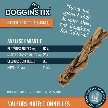 Tresse de tripe d'agneau pour chiens - DOGGINSTIX