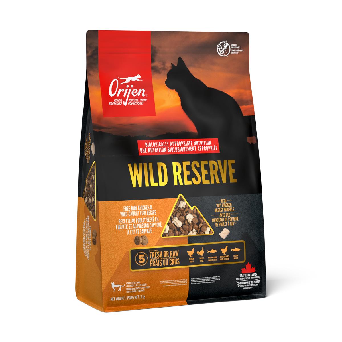 Oj710 - Nourriture Wild Reserve au poulet et poisson pour chats - Orijen