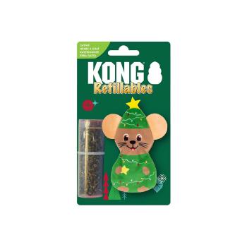 Peluche souris de noël rechargeable avec herbe à chat pour chats - Kong