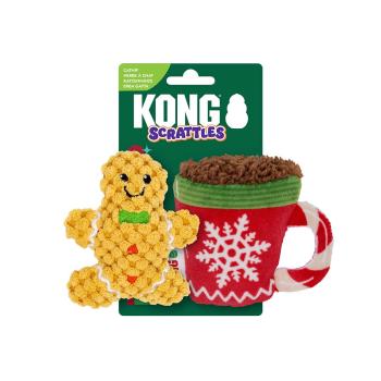 Ensemble de peluche de Noël Scrattles pain d'épice et chocolat chaud pour chat - Kong