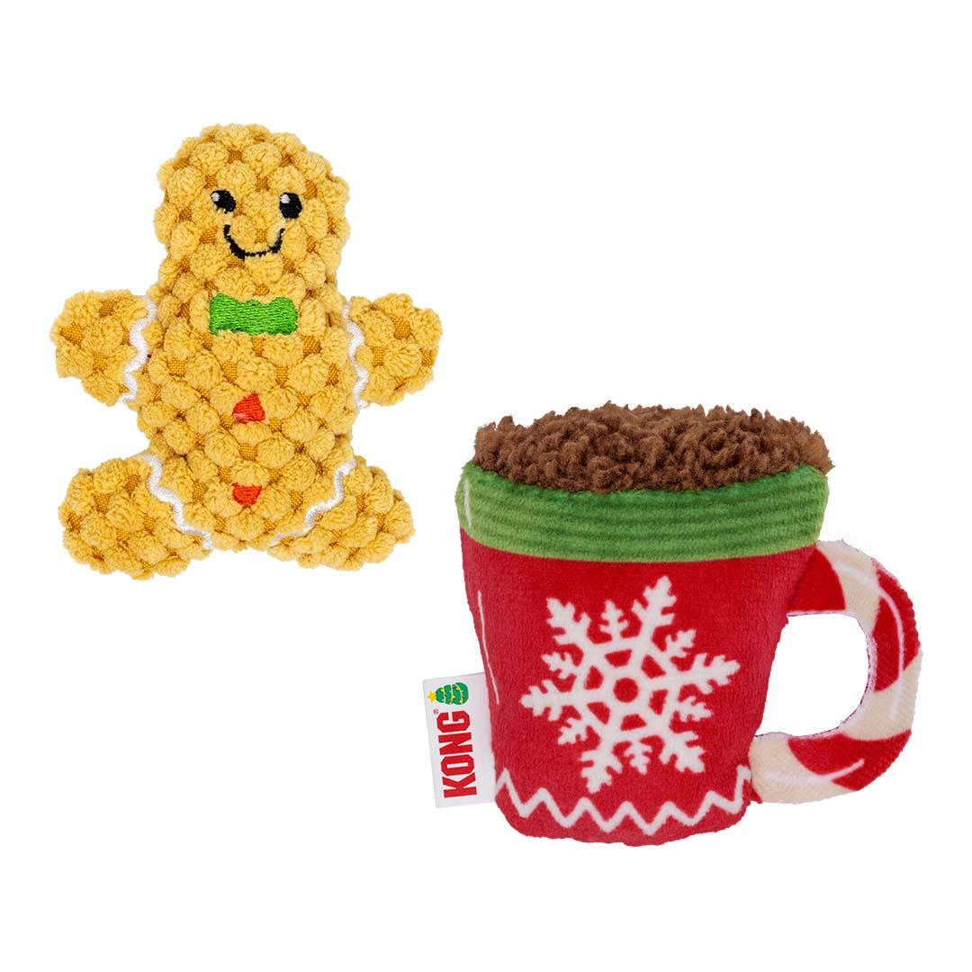 Xx3116 - Ensemble de peluche de Noël Scrattles pain d'épice et chocolat chaud pour chat - Kong