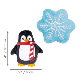 Ensemble de peluche de Noël Scrattles flocon et pingouin pour chats - Kong