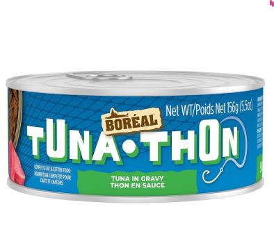 Nourriture en boite en sauce pour chats sans grain au thon - Boréal