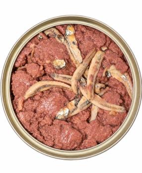 Nourriture en boite en sauce pour chats sans grain au thon et anchois - Boréal