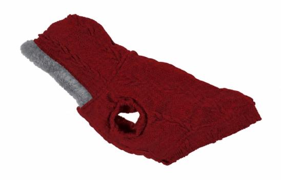 Veste doublée avec capuchon rouge vin pour animaux - Doggie-Q