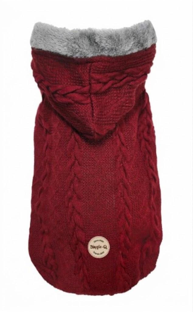 Mm3635 - Veste doublée avec capuchon rouge vin pour animaux - Doggie-Q