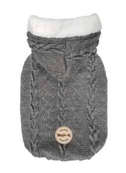 Veste doublée avec capuchon graphite pour animaux - Doggie-Q