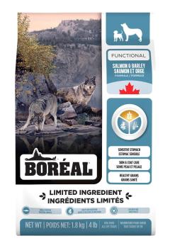 Nourriture avec grain saumon et orge à ingrédients limité pour chiens - Boréal Functional
