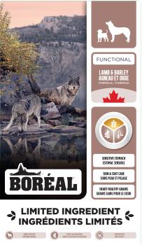 Nourriture avec grain agneau et orge à ingrédients limité pour chiens - Boréal Functional
