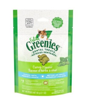 Gâterie dentaire à saveur d'herbe à chat pour chats - Greenies