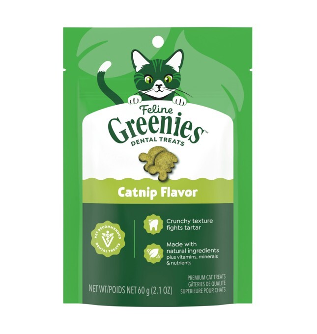 Gr8030 - Gâterie dentaire à saveur d'herbe à chat pour chats - Greenies