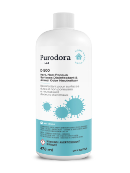 Désinfectant de Surfaces Dures et Non Poreuses et Neutralisant d'Odeurs d'Animaux - Purodora Lab
