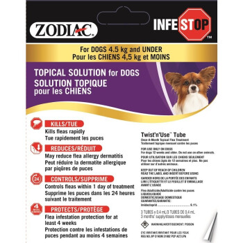 Gouttes anti-puces pour chiens de moins de 4.5 kg - Zodiac Infestop