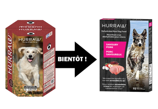 Nourriture déshydraté sans grains au porc pour chiens 2.5 kg- Hurraw