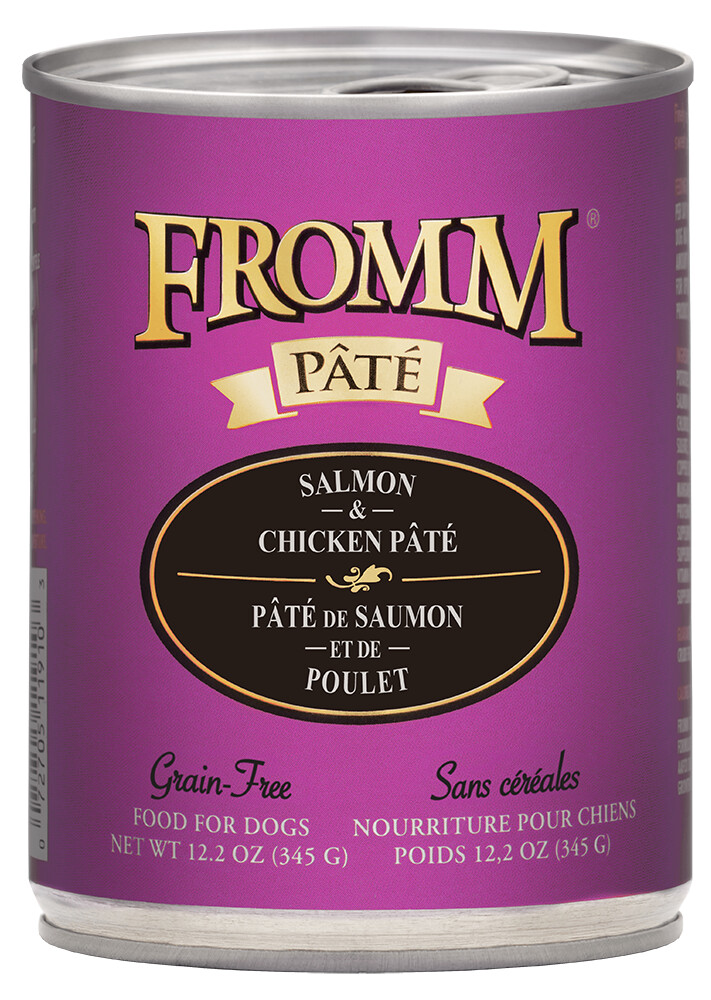 Fr362 - Nourriture en boîte pour chiens pâté de saumon et poulet sans grains - Fromm Gold