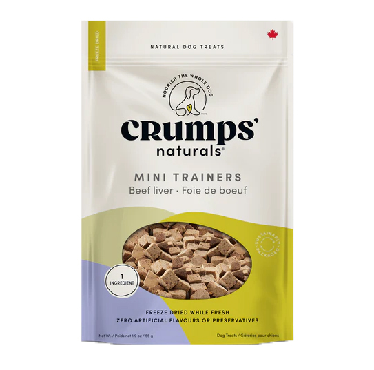 D5613 - Gâterie mini trainers de foie de boeuf lyophilisé pour chiens - Crumps' Naturals