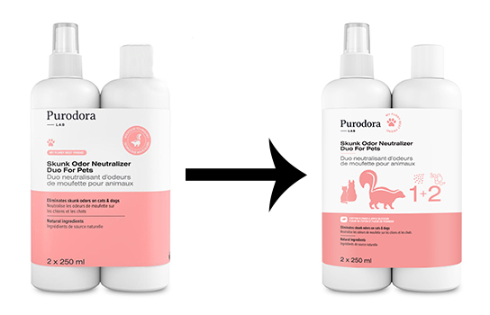 Duo Neutralisant d'Odeurs de Moufette pour Animaux - Purodora Lab