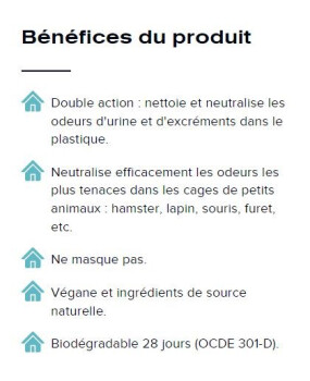 Neutralisant d'Odeurs pour Cage de Petits Animaux - Purodora Lab