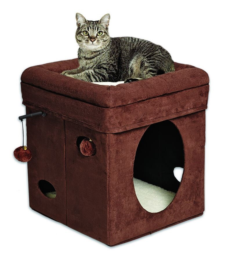Mw02100 - Cube pour Chat Curious Cat Brun - Feline Nuvo