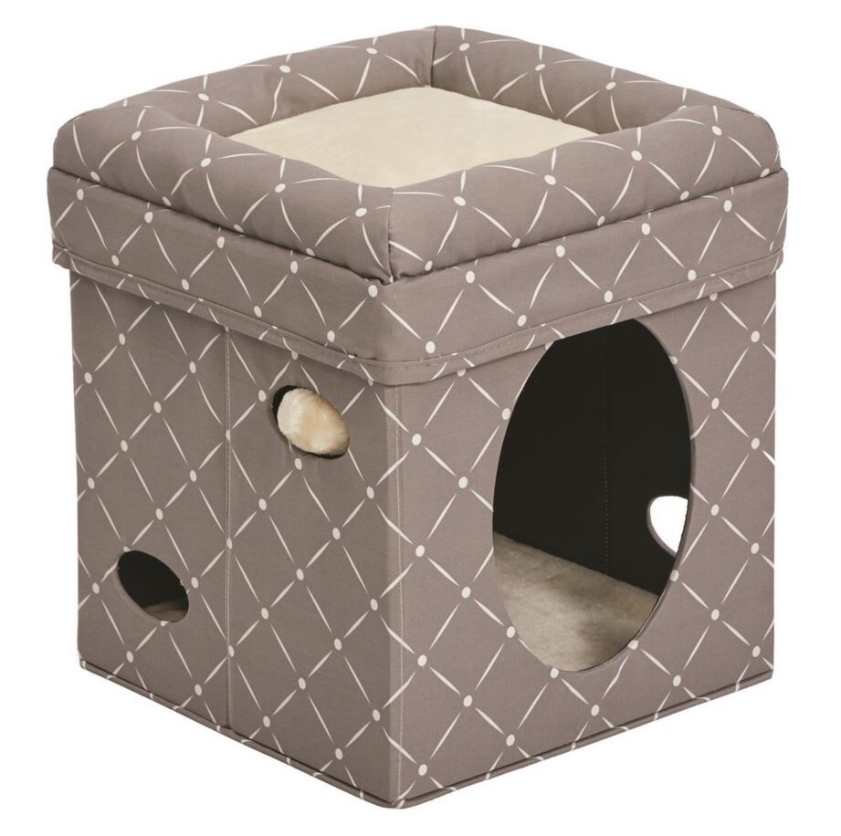 Mw02106 -  Cube pour Chat Curious Cat Taupe - Feline Nuvo