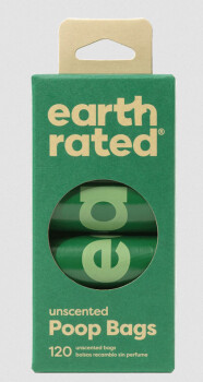 Sac à déjection paquet de 8 rouleaux de 15 sacs inodore - Earth Rated