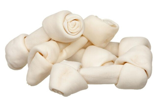 Os de cuir blanc noués 8" à 9"