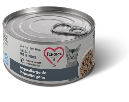 Nourriture en boîte pour chats hypoallergénique au canard sans grains - 1st Choice
