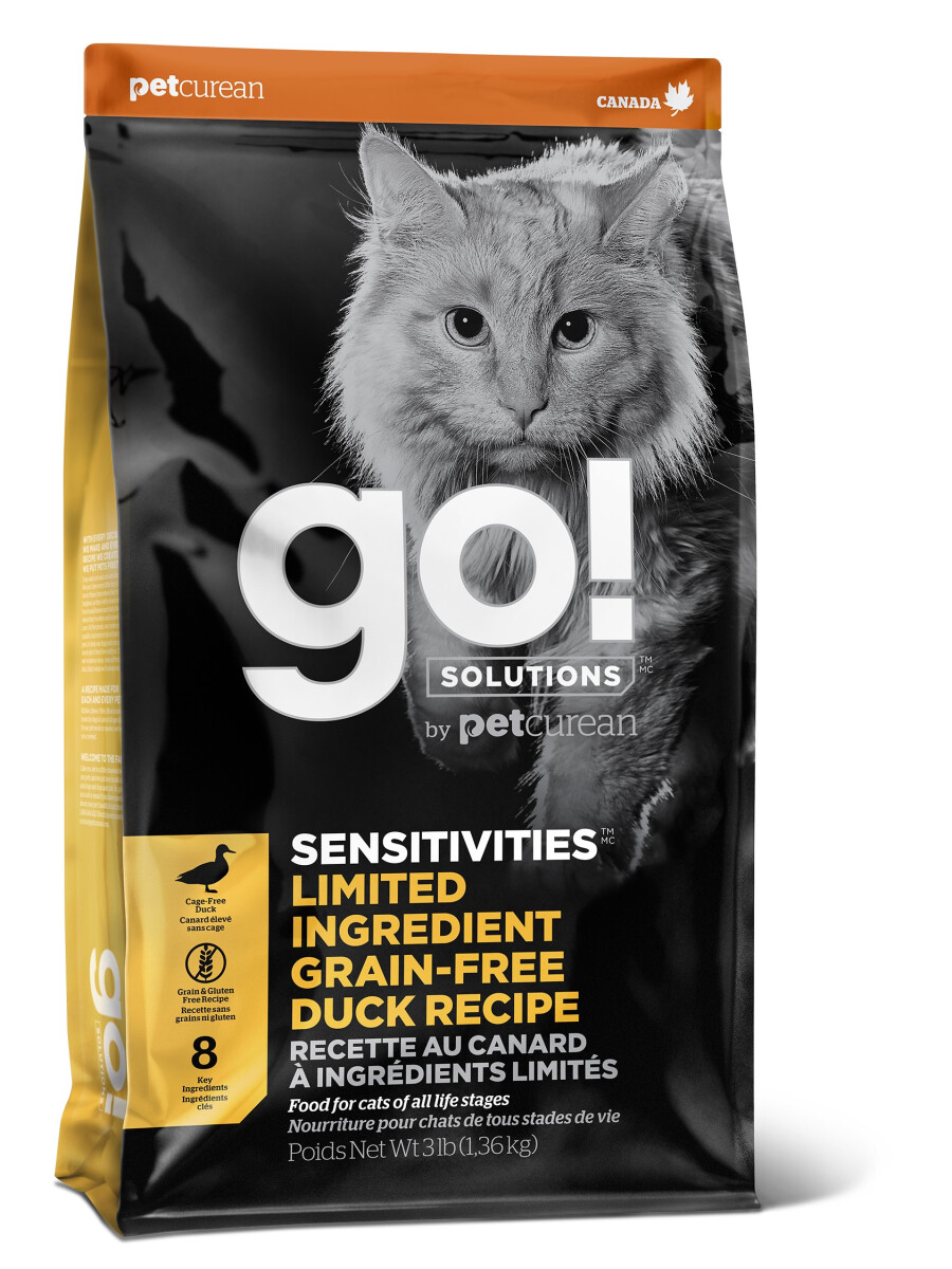 Pc2641 - Nourriture sans grains au canard à ingrédients limités pour chats - Go ! Sensitivities