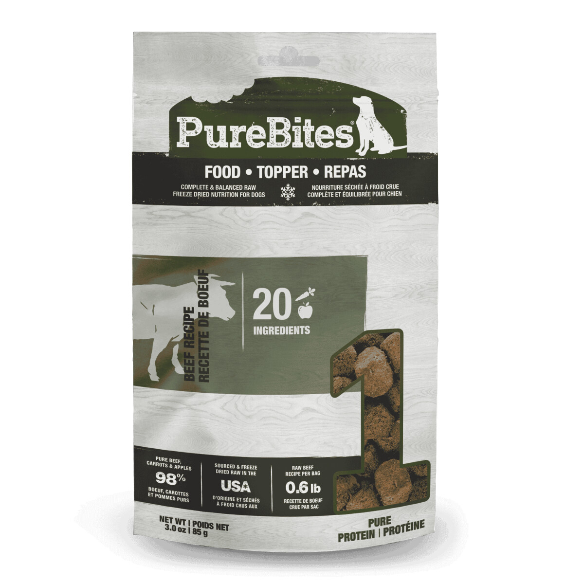 D5480 - Nourriture lyophilisée au boeuf pour chiens - PureBites