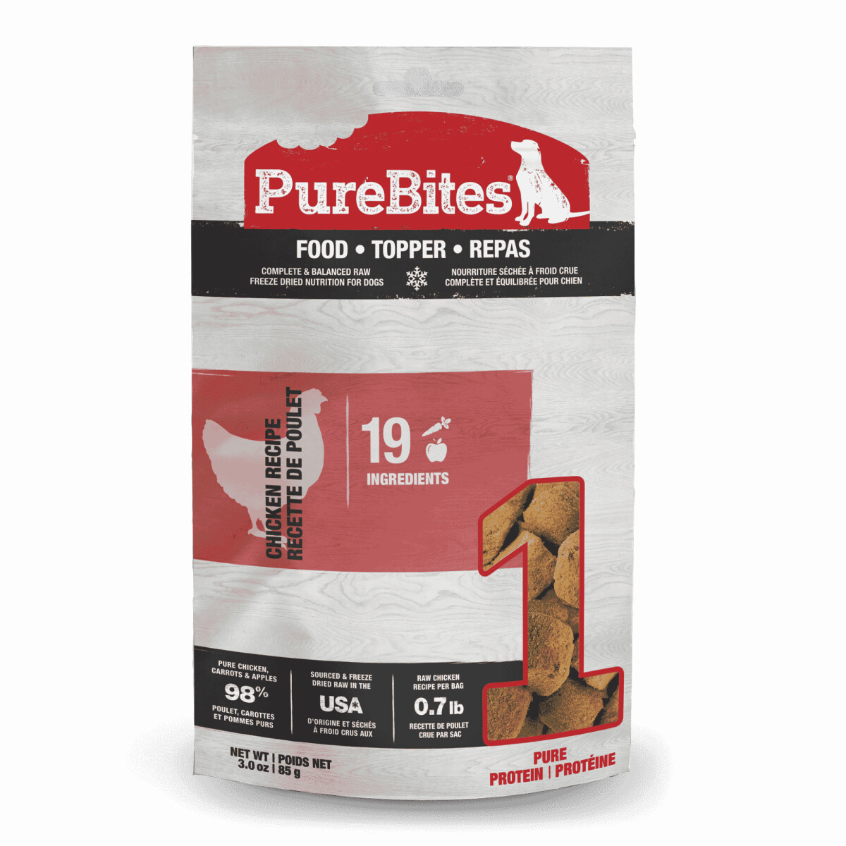 D5484 - Nourriture lyophilisée au poulet pour chiens - PureBites