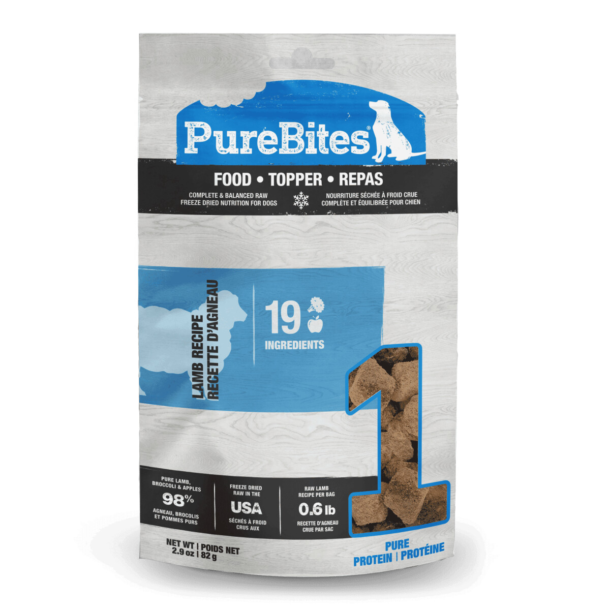 D5488 - Nourriture lyophilisée à l'agneau pour chiens - PureBites