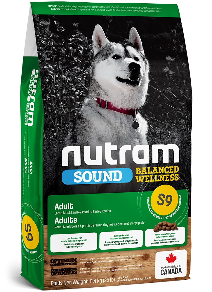 M381 - Nourriture pour chiens adultes à l'agneau - Nutram Sound S9