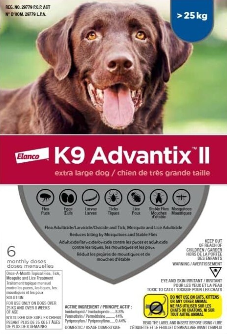 Ps956 - Gouttes anti-puces et tiques K9 Advantix II pour chiens de 25 kg et plus - Elanco