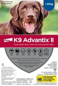Gouttes anti-puces et tiques K9 Advantix II pour chiens de 25 kg et plus - Elanco