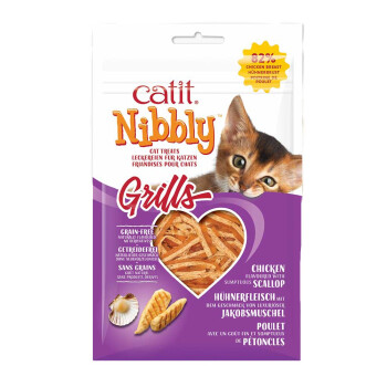 Gâterie Nibbly Grills au Poulet et Pétoncle pour Chats - Catit