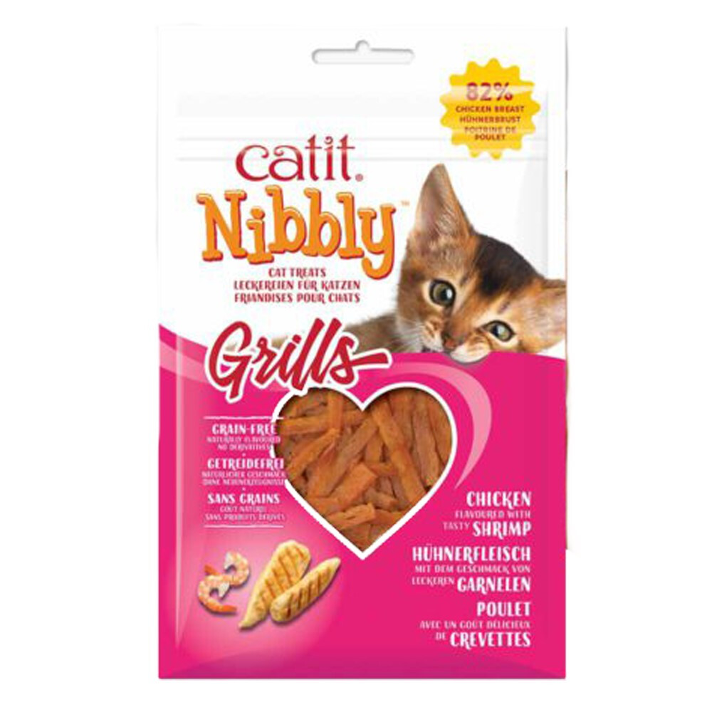 Hg44485 - Gâterie Nibbly Grills au Poulet et Crevette pour Chats - Catit
