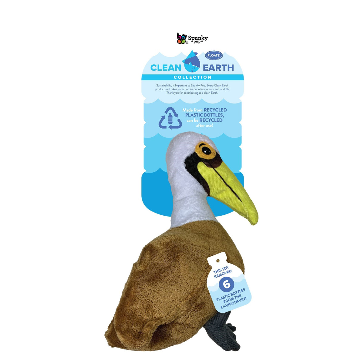Fd61530 - Peluche Pélican Clean Earth pour Chiens - Spunky Pup