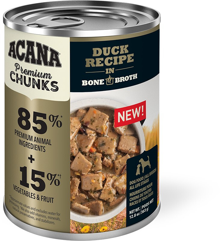 On704 - Nourriture en boîte recette au canard avec bouillon d'os pour chiens - ACANA