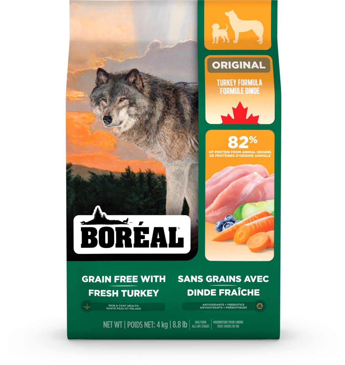 Br3001 - Nourriture sans grains pour chiens à la dinde - Boréal Original