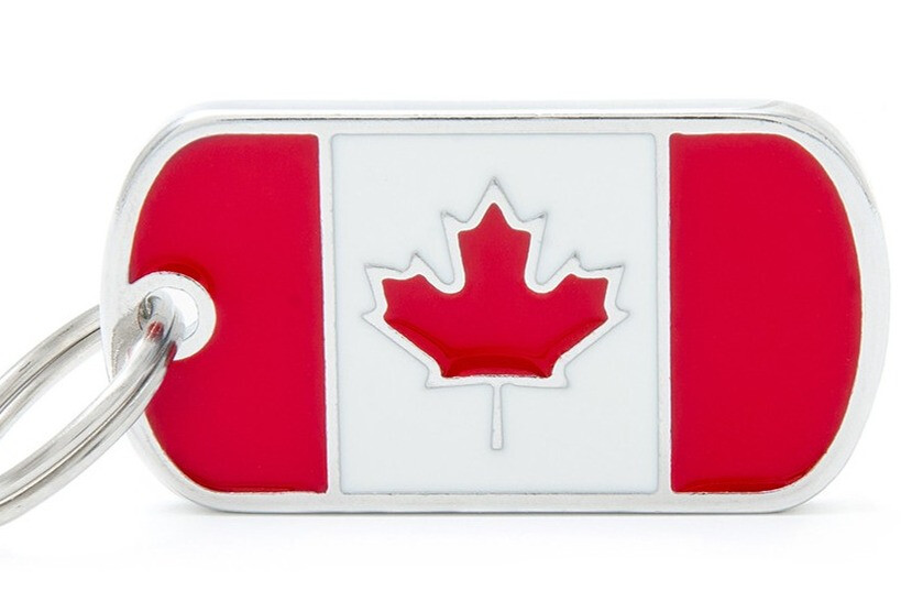 Tg2509 - Médaille pour animaux drapeau canadien - MyFamily
