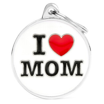 Médaille pour animaux I love mom - MyFamily
