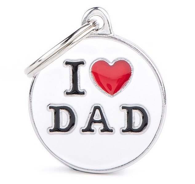 Tg2450 - Médaille pour animaux I love dad - MyFamily
