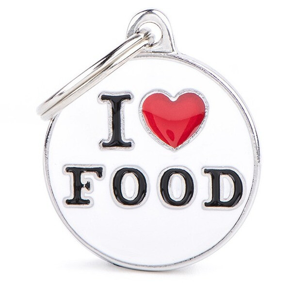 Tg2449 - Médaille pour animaux I love food - MyFamily