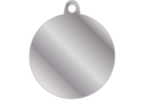 Médaille pour animaux grand rond noir avec os - MyFamily