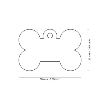 Médaille pour animaux grand os noir - MyFamily