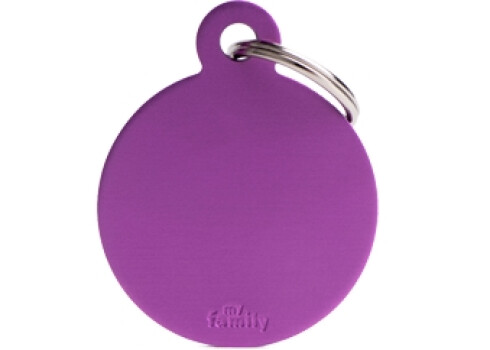 Médaille pour animaux grand rond violet - MyFamily