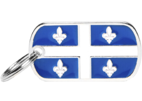 Médaille pour animaux drapeau québécois - MyFamily